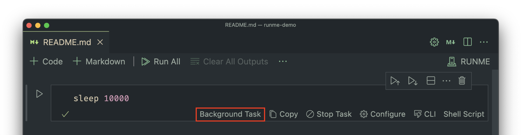 background task vs code