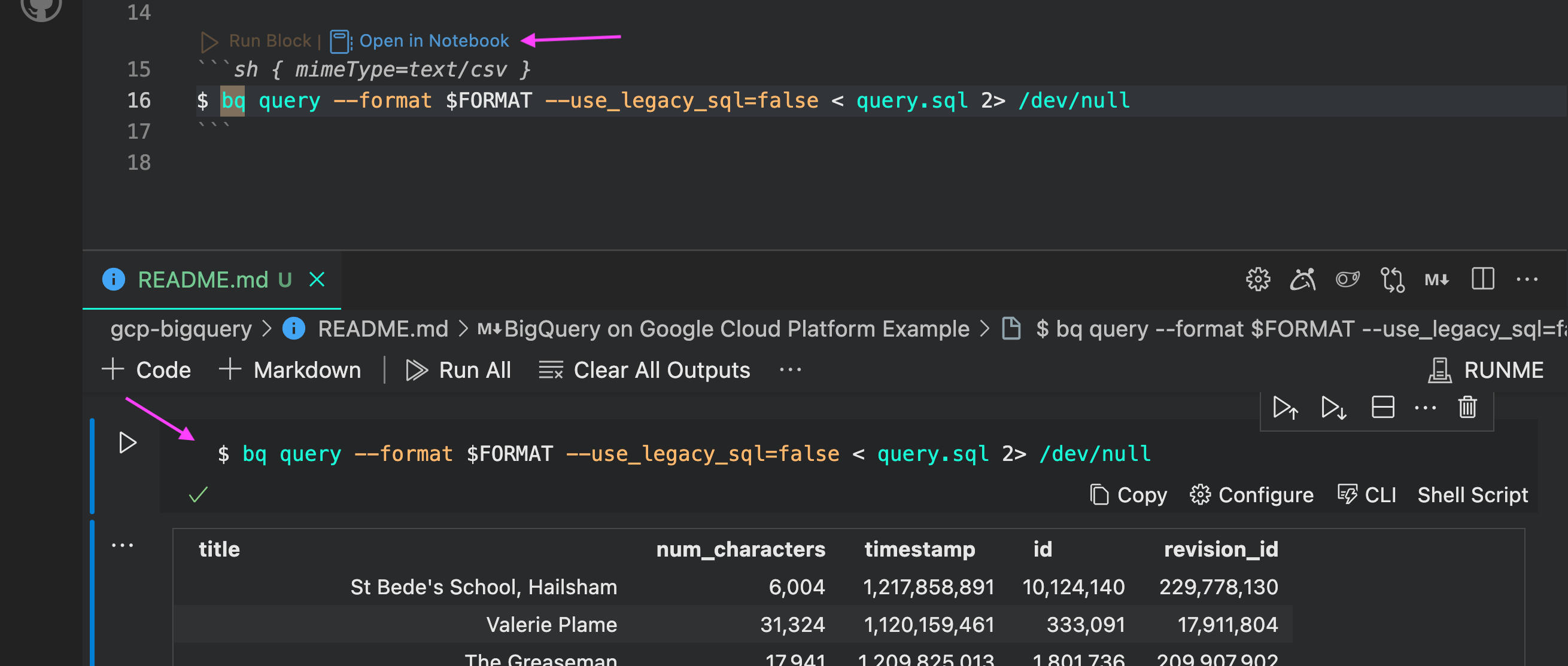 run a command in vs code